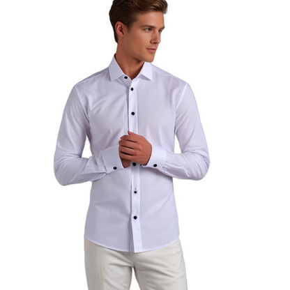 Chemise business slim fit stretch homme – Chemise élégante et moderne à manches longues pour bureau et loisirs