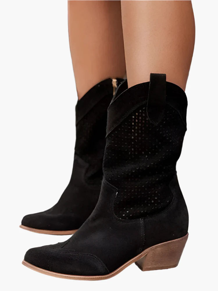 Stivali da cowboy da donna con cerniera per un look casual alla moda