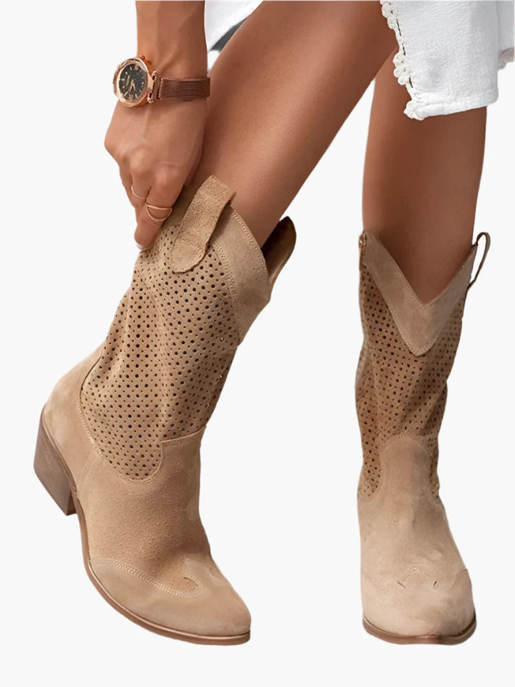 Stivali da cowboy da donna con cerniera per un look casual alla moda