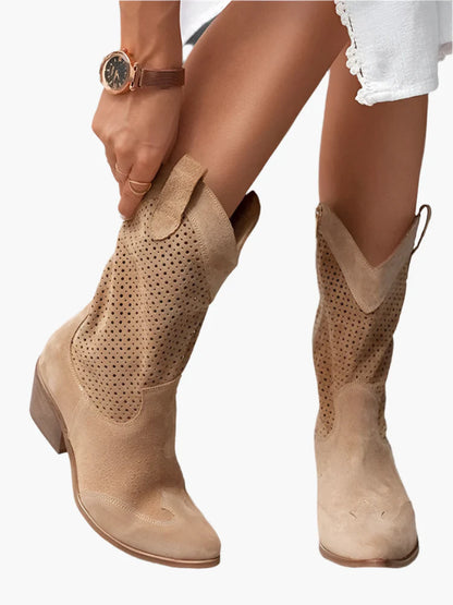 Stivali da cowboy da donna con cerniera per un look casual alla moda