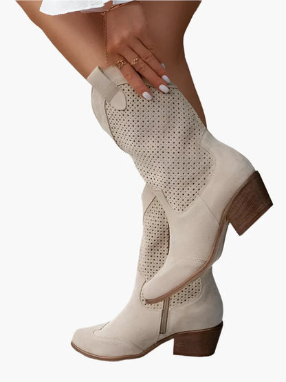 Stivali da cowboy da donna con cerniera per un look casual alla moda