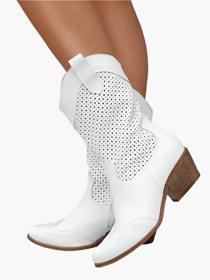 Stivali da cowboy da donna con cerniera per un look casual alla moda