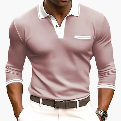 Polo a manica lunga da uomo modern fit – Polo elegante per tempo libero e lavoro