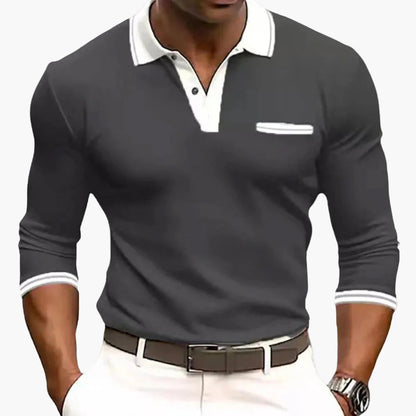 Polo a manica lunga da uomo modern fit – Polo elegante per tempo libero e lavoro