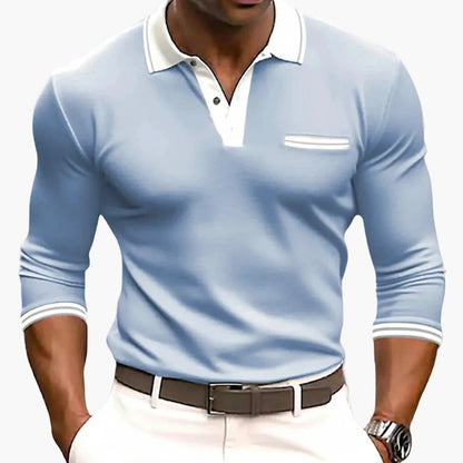 Polo a manica lunga da uomo modern fit – Polo elegante per tempo libero e lavoro