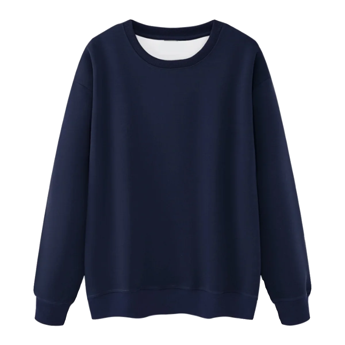 Unisex-sweatshirt med lange ærmer og rund hals, foret basic-overdel