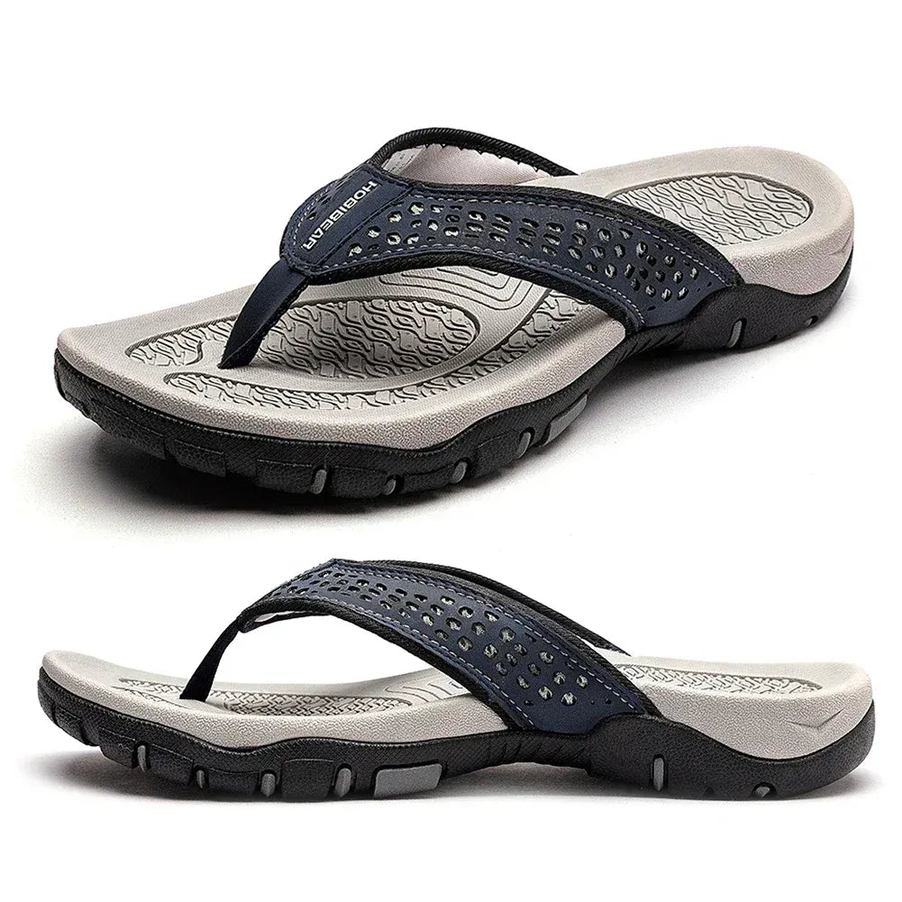 Herr Tåsandaler med fotvalvsstöd – Sportiga outdoor flip-flops för strand, vardag & fritid