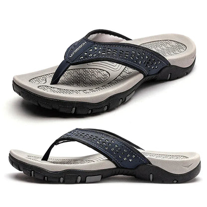 Herr Tåsandaler med fotvalvsstöd – Sportiga outdoor flip-flops för strand, vardag & fritid