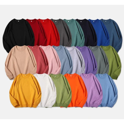 Sudadera unisex de manga larga con cuello redondo, colores lisos