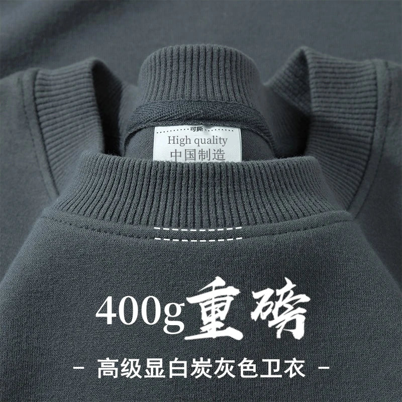 Unisex-sweatshirt med lange ærmer og rund hals, foret basic-overdel
