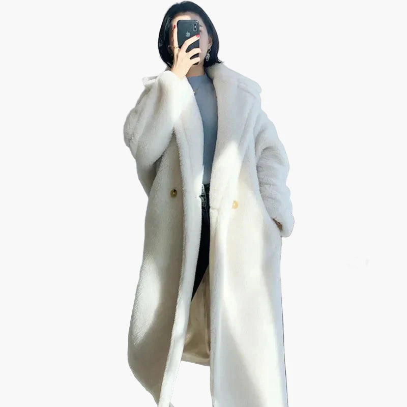 Cappotto invernale oversize di lusso da donna in stile street moderno – Cappotto lungo elegante per i giorni freddi
