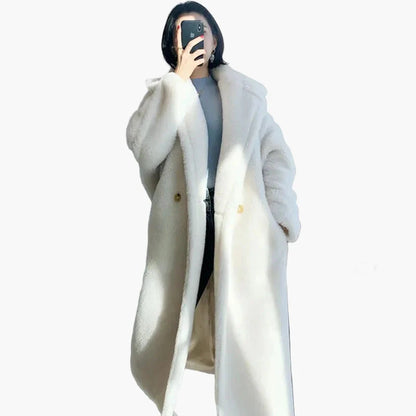 Cappotto invernale oversize di lusso da donna in stile street moderno – Cappotto lungo elegante per i giorni freddi
