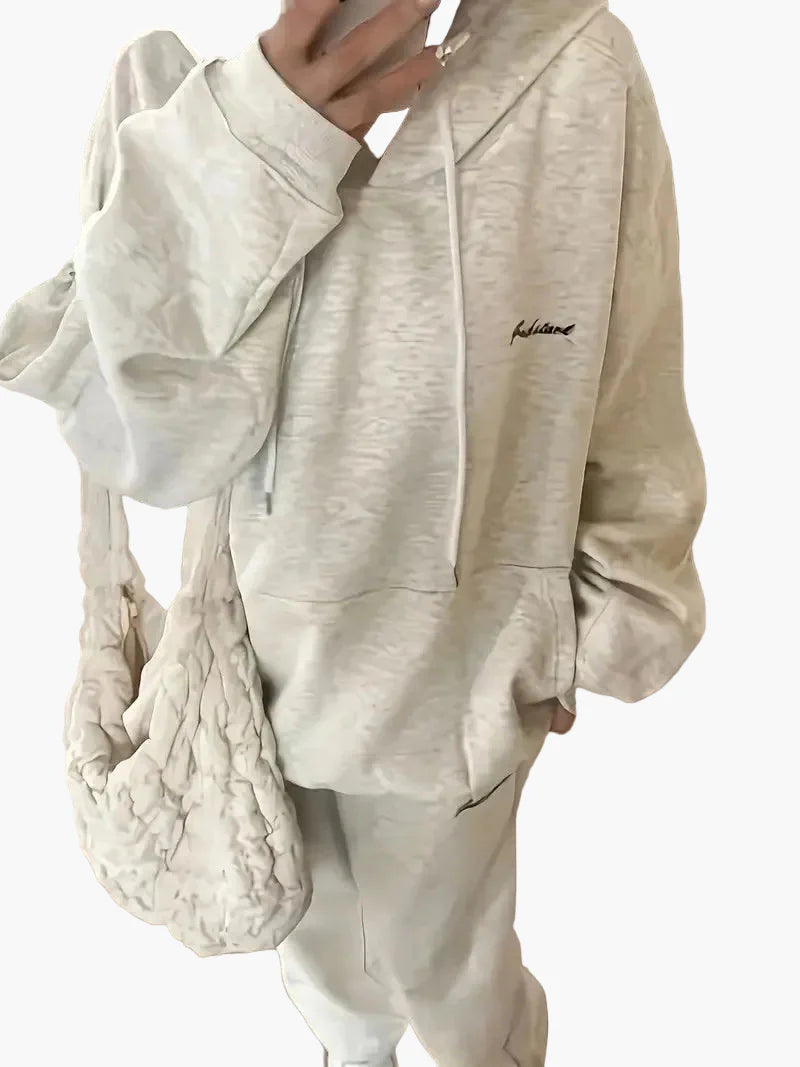 Set loungewear da donna con felpa con cappuccio e pantaloni da jogging – Tuta casual comoda per quotidiano e relax