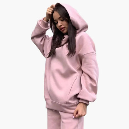 Damen Oversize Freizeit Jogginganzug Set – Hoodie & Jogginghose, Lässig & Bequem für Alltag und Sport