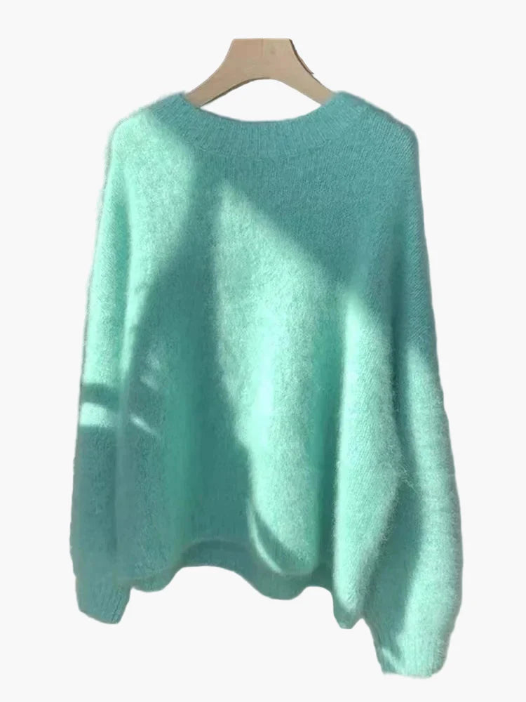 Dame sweater løs oversize stil til efterår og vinter, moderigtig basis sweater