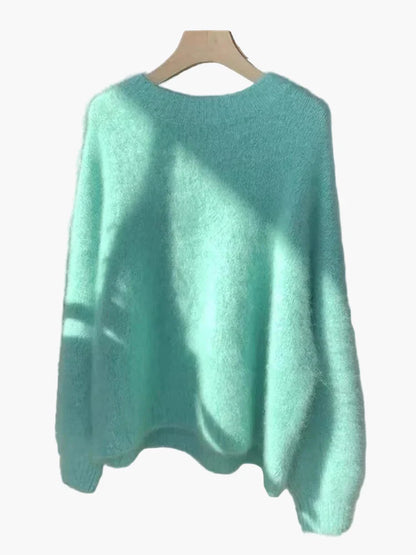 Dame sweater løs oversize stil til efterår og vinter, moderigtig basis sweater