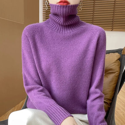 Damen Rollkragenpullover mit langen Ärmeln - Kuscheliger Strickpullover