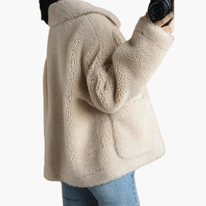 Veste en peluche Teddy pour femmes avec patte de boutonnage – Manteau d'hiver décontracté pour le quotidien et les loisirs