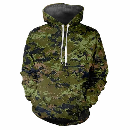 Hoodie Camouflage-Muster Kapuzenpullover mit Kängurutasche