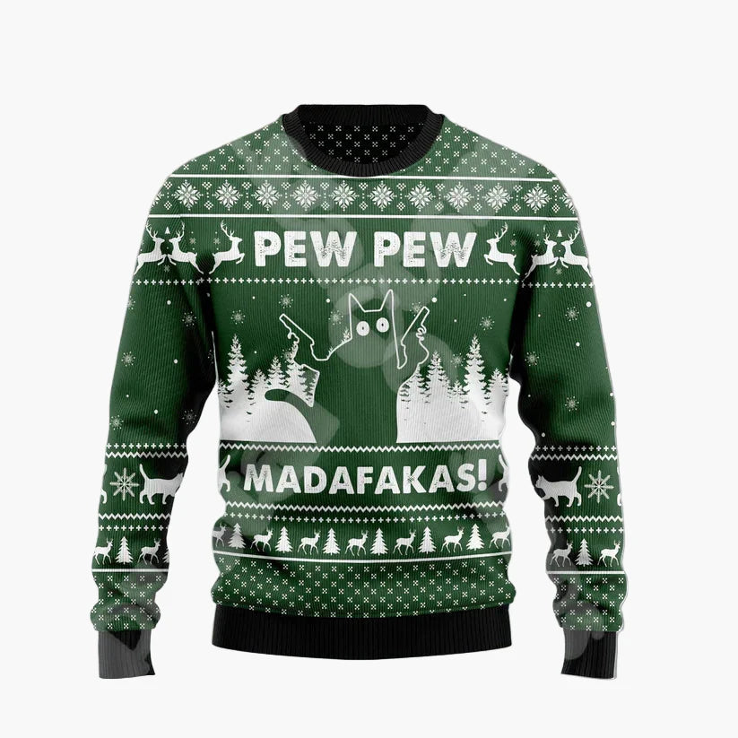 Heren kersttrui grappig kerstman op de schoorsteen – Originele Ugly Christmas Sweater voor feestdagen & feestjes