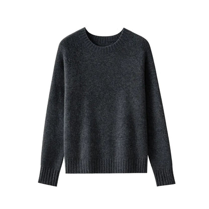 Damen Pullover Rundhalsausschnitt Langarm Strickpullover