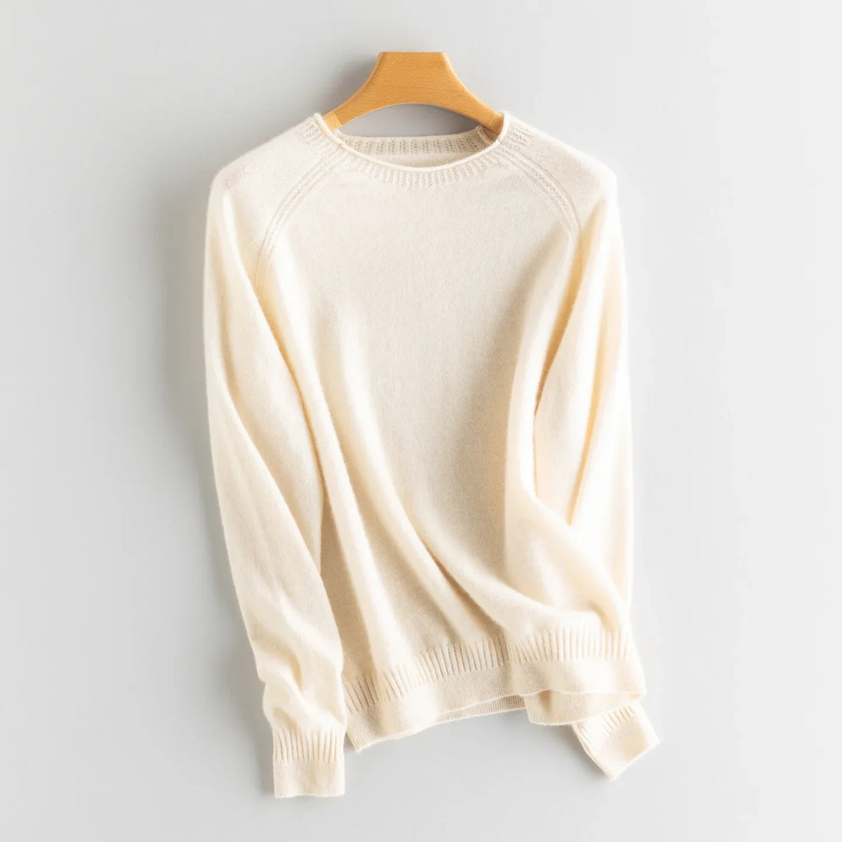 Pull en maille pour femme à col rond et manches longues, avec manches raglan