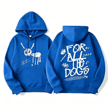 Bluza z kapturem i wyrazistym nadrukiem – motyw For All The Dogs
