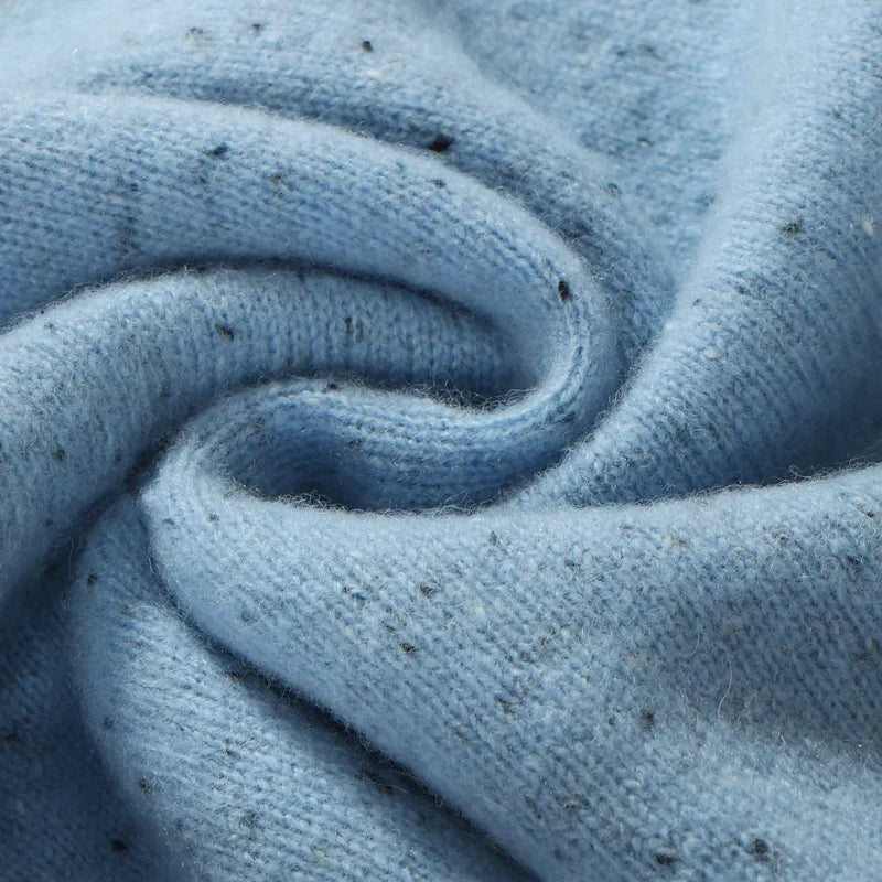 Maglione unisex a maniche lunghe con scollo rotondo e motivo mélange
