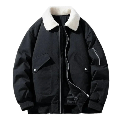 Herren Winter Bomberjacke mit Teddykragen – Modischer Freizeit- und Alltagsbegleiter