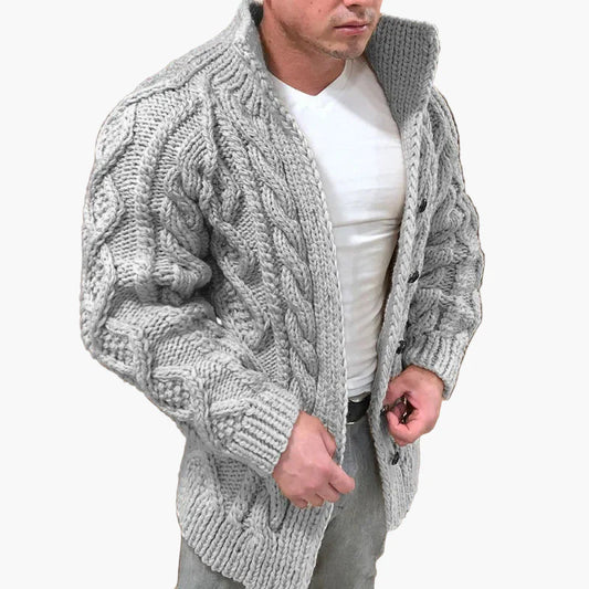 Herre strikcardigan med fletmønster – Moderigtig fritids- og vinterlook