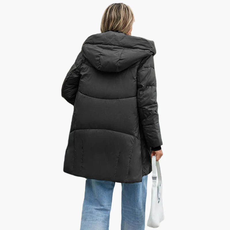 Damen Winter Steppmantel mit Kapuze – Modischer Alltagsmantel für kalte Tage
