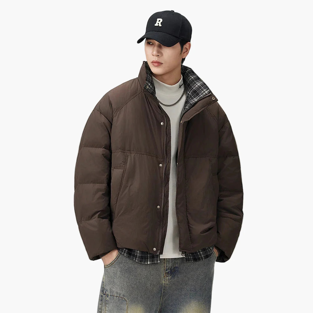 Herre Oversize pufferjakke i streetwear-stil – Avslappet overgangsjakke for hverdag og fritid