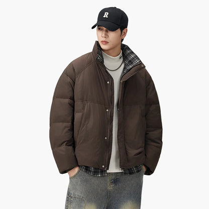 Herre Oversize pufferjakke i streetwear-stil – Avslappet overgangsjakke for hverdag og fritid
