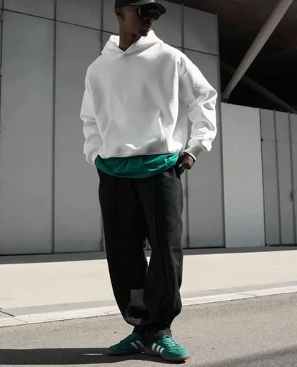 Unisex Kapuzenpullover Oversize Basic Hoodie mit Kängurutasche