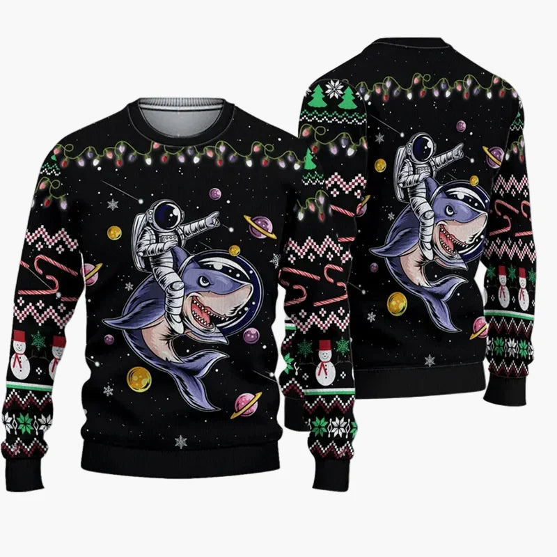 Maglione brutto di Natale da uomo – Divertente maglione da festa con scritta e motivo, ideale per Natale
