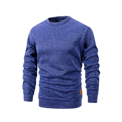 Herren Rundhals Pullover Melange Optik Langarm Sweatshirt