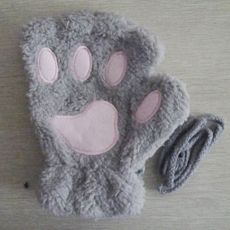 Kitty | Vingerloze handschoenen met pootafdruk