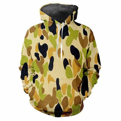 Hoodie Camouflage-Muster Kapuzenpullover mit Kängurutasche