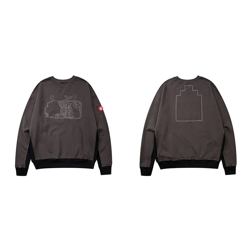 Crewneck Sweatshirt mit grafischem Print – Grau
