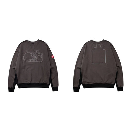 Crewneck Sweatshirt mit grafischem Print – Grau