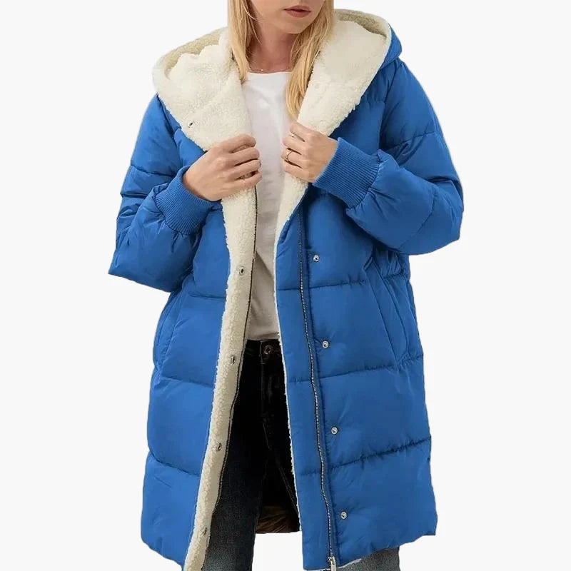 Cappotto trapuntato invernale da donna con cappuccio, giacca imbottita lunga, per tutti i giorni e tempo libero