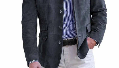 Heren colbert met opstaande kraag modern business casual elegant