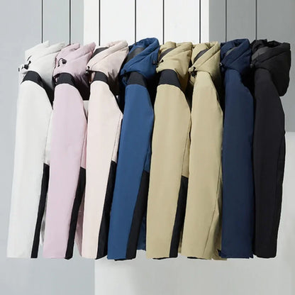 Chaqueta con capucha unisex, forro acolchado, outdoor, corta de invierno