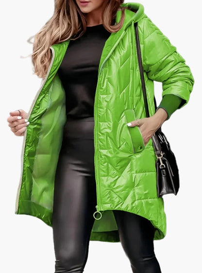 Cappotto imbottito da donna con cappuccio – Giacca di transizione alla moda per uso quotidiano e tempo libero