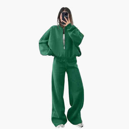 Tuta oversize da donna due pezzi con pantaloni larghi e giacca – Outfit streetwear moderno