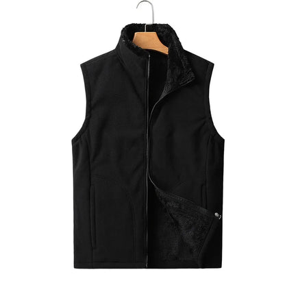 Unisex vinterfleecevest med ståkrage og fleecefôr