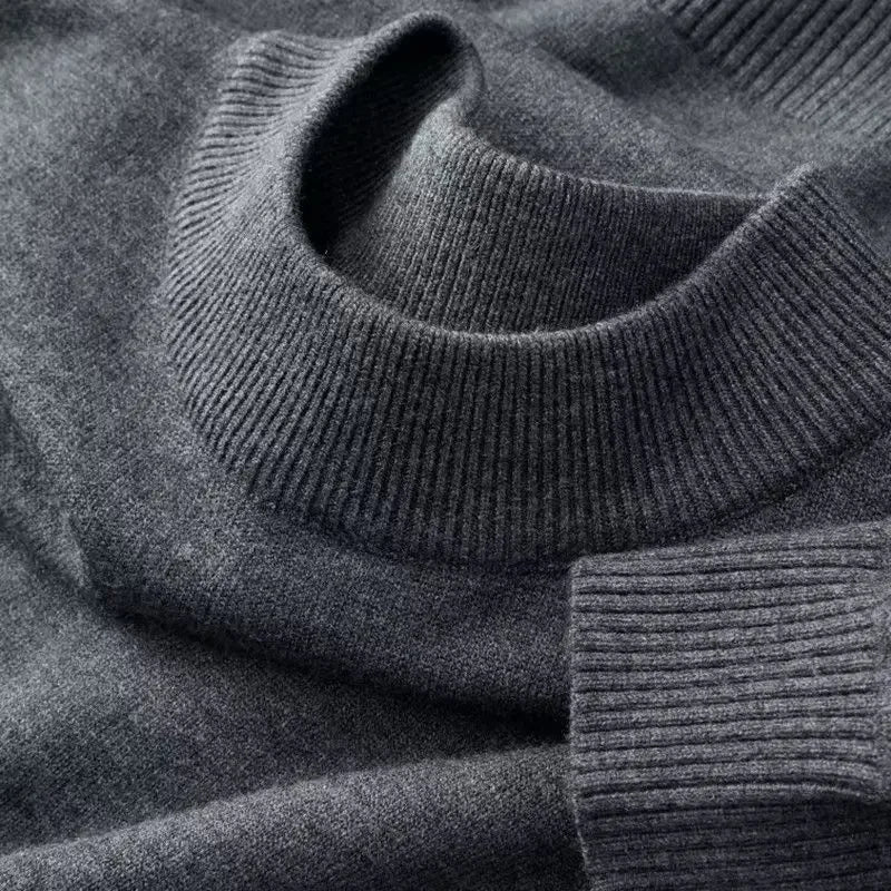 Unisex Strickpullover Rundhalsausschnitt Feinstrick Grau