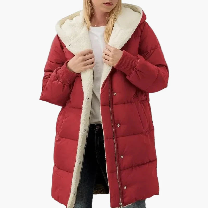 Cappotto trapuntato invernale da donna con cappuccio, giacca imbottita lunga, per tutti i giorni e tempo libero