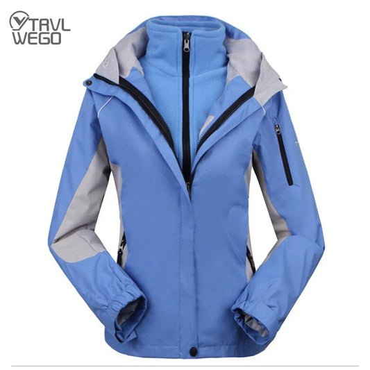Damen 3-in-1 Funktionsjacke mit Fleece-Innenjacke und Kapuze