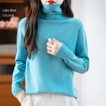 Dolcevita da donna a maniche lunghe, in maglia fine, modello basic